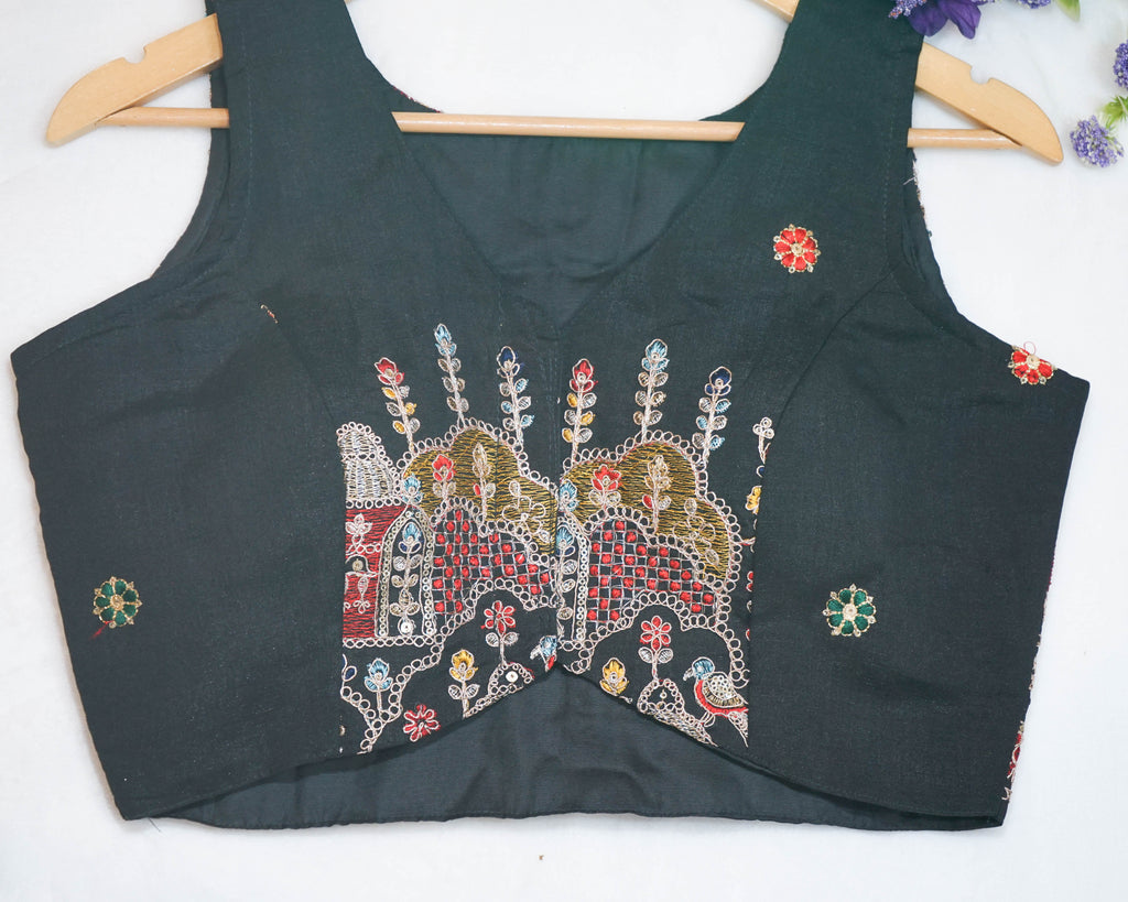 Heritage Motif Silk Blouse