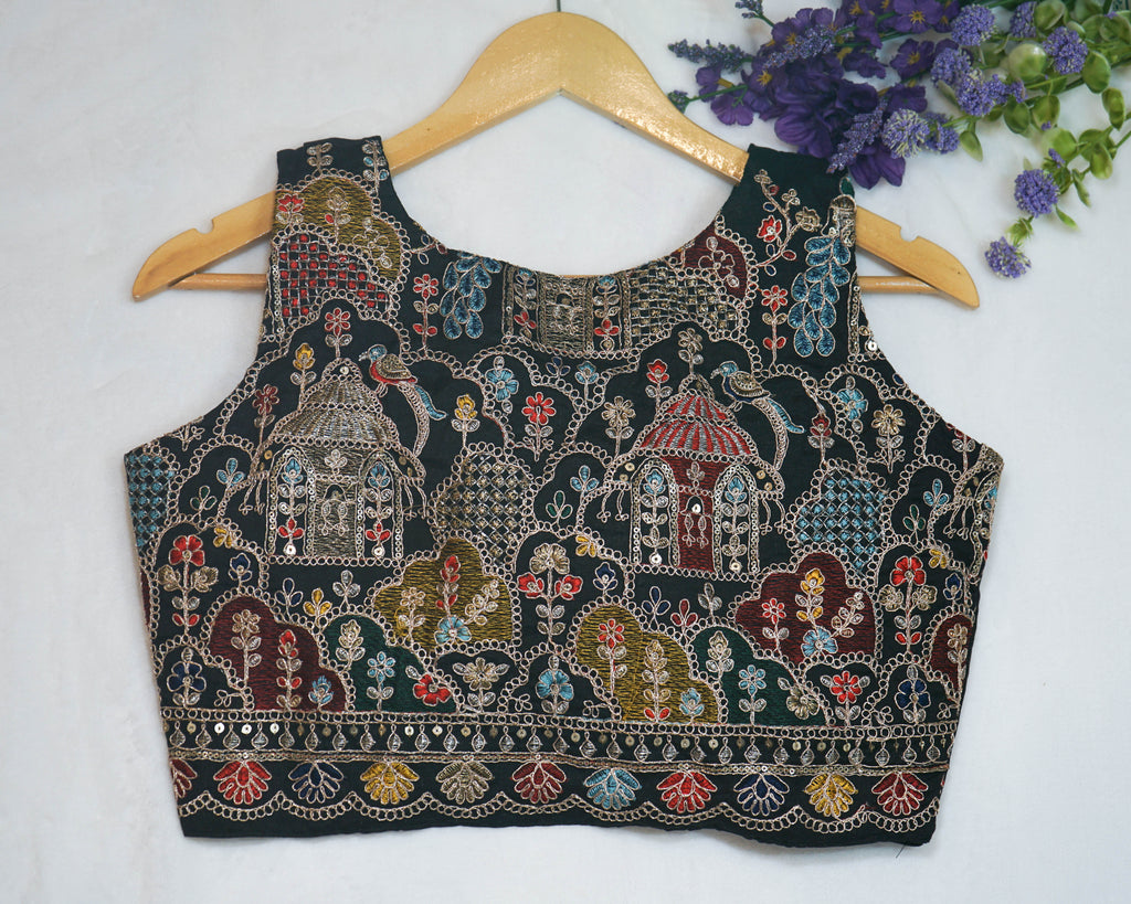 Heritage Motif Silk Blouse