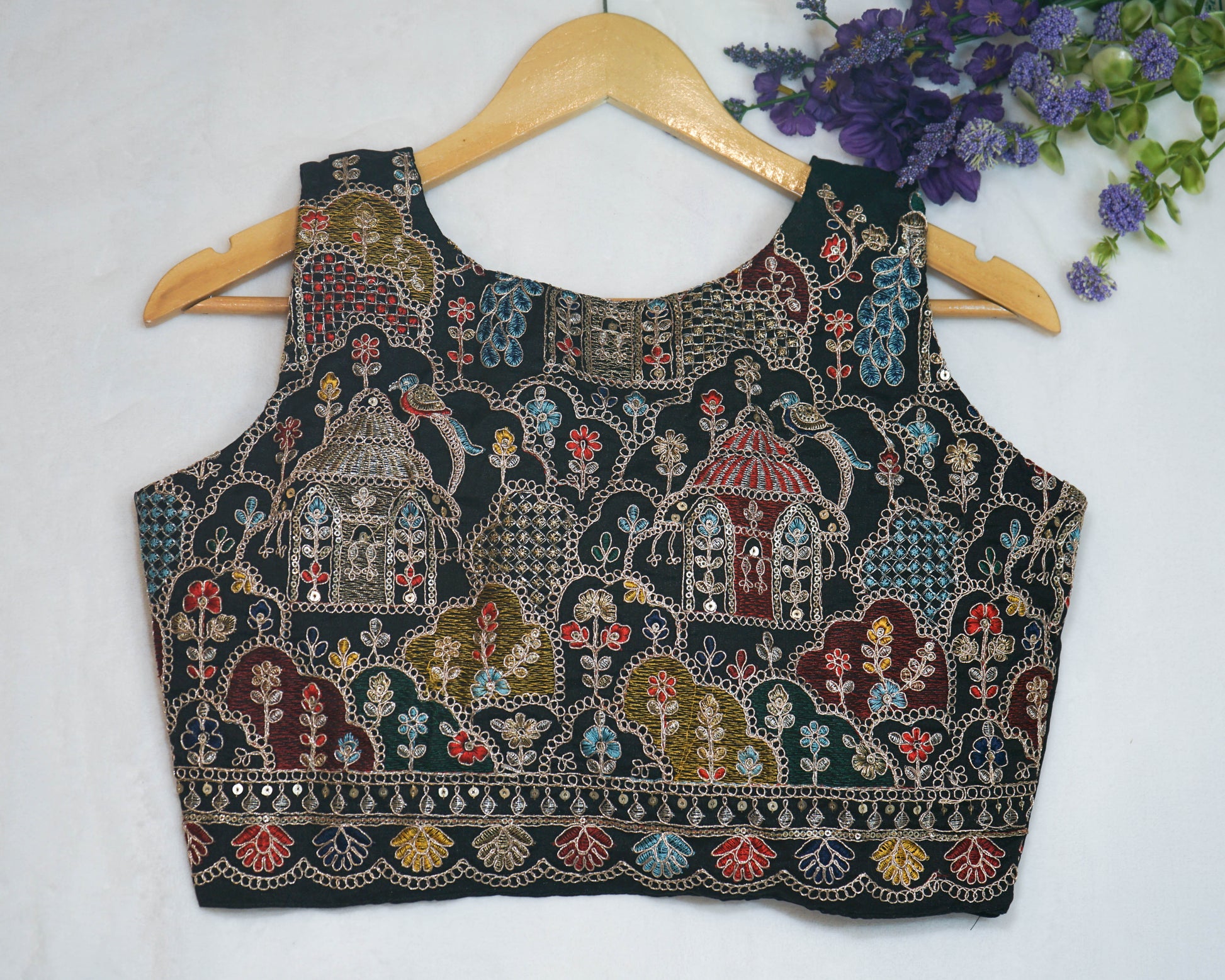 Heritage Motif Silk Blouse