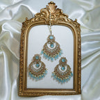 Indian Polki Tikka and Earrings Set