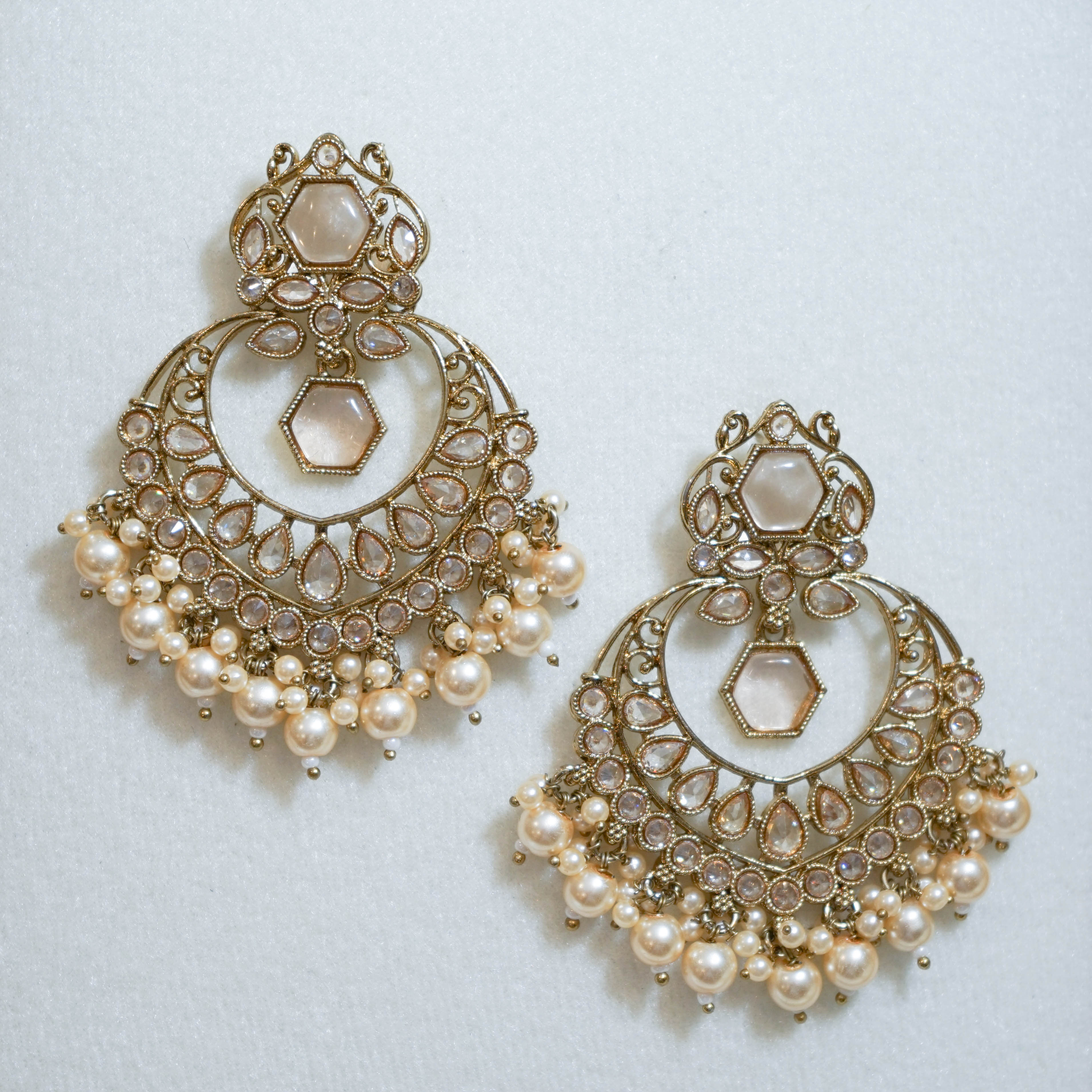 Indian Polki Tikka and Earrings Set