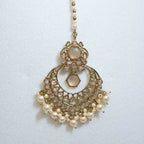 Indian Polki Tikka and Earrings Set