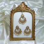 Indian Polki Tikka and Earrings Set