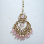 Indian Polki Tikka and Earrings Set