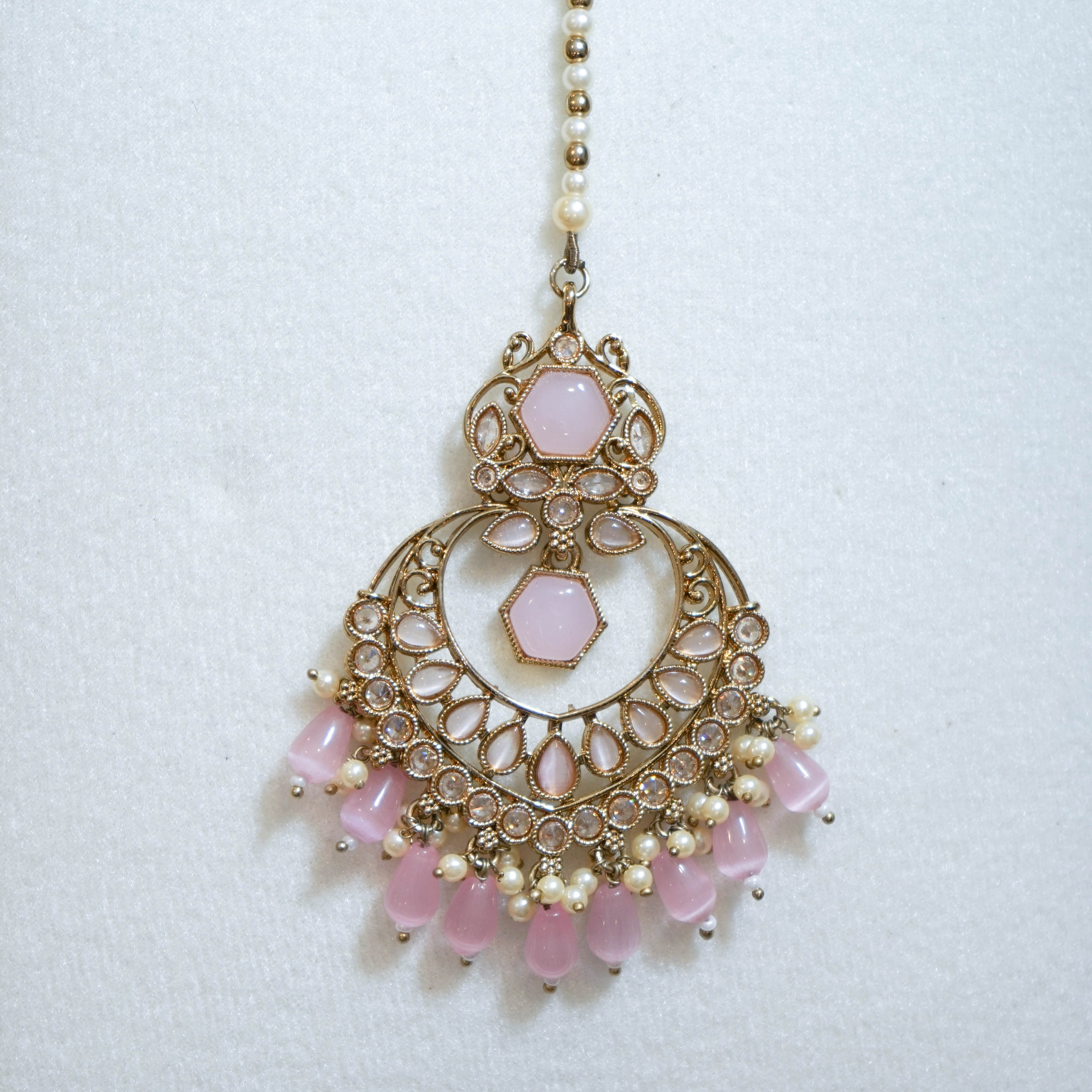 Indian Polki Tikka and Earrings Set