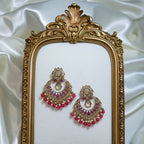 Indian Polki Tikka and Earrings Set
