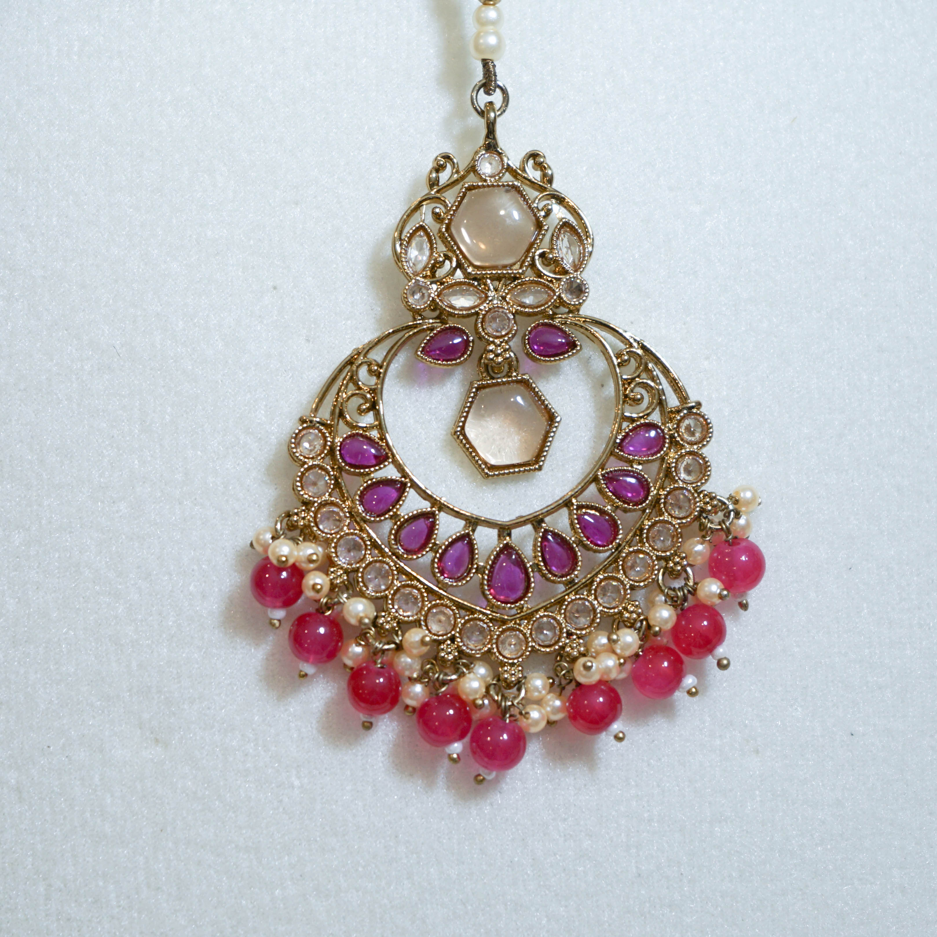 Indian Polki Tikka and Earrings Set