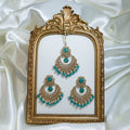 Indian Polki Tikka and Earrings Set