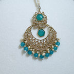 Indian Polki Tikka and Earrings Set