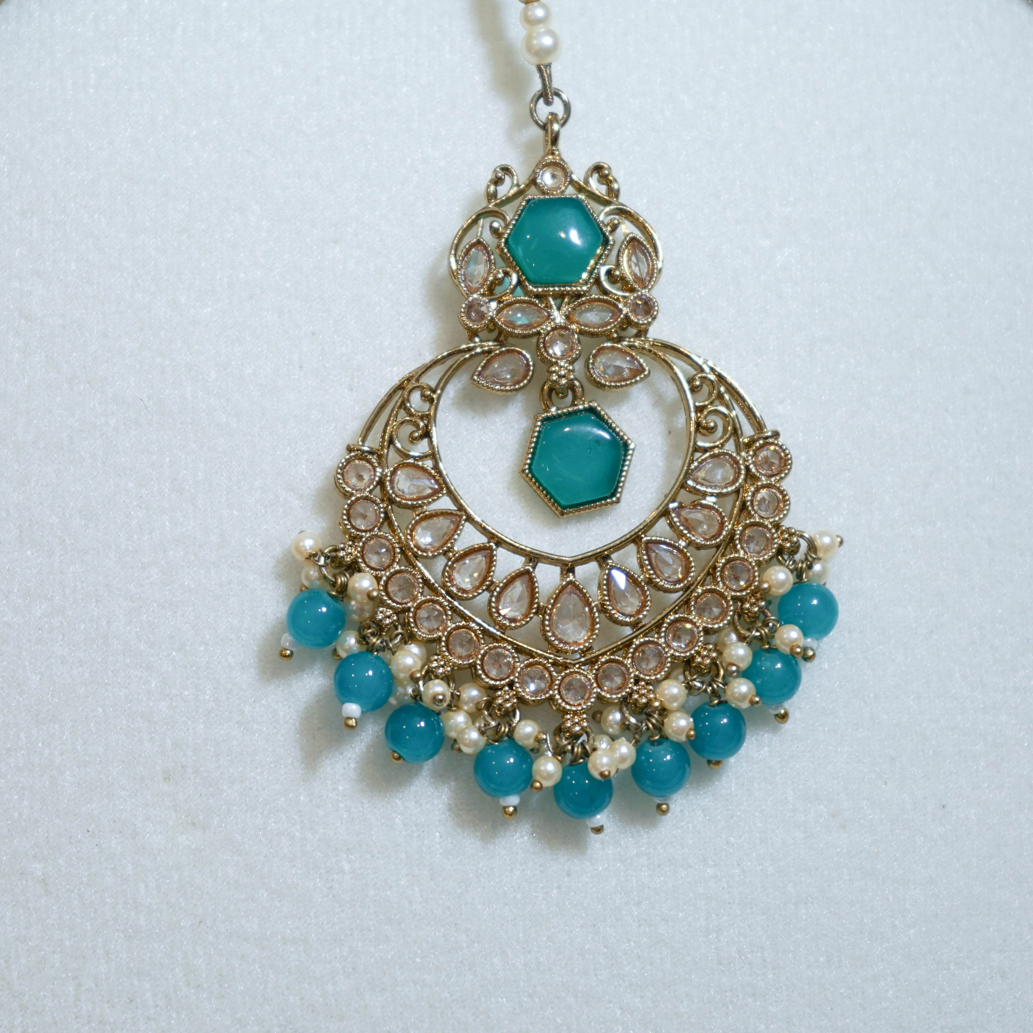 Indian Polki Tikka and Earrings Set