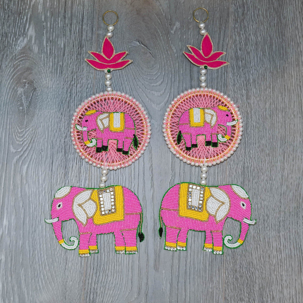 Pink Elephant & Lotus Decorative Set