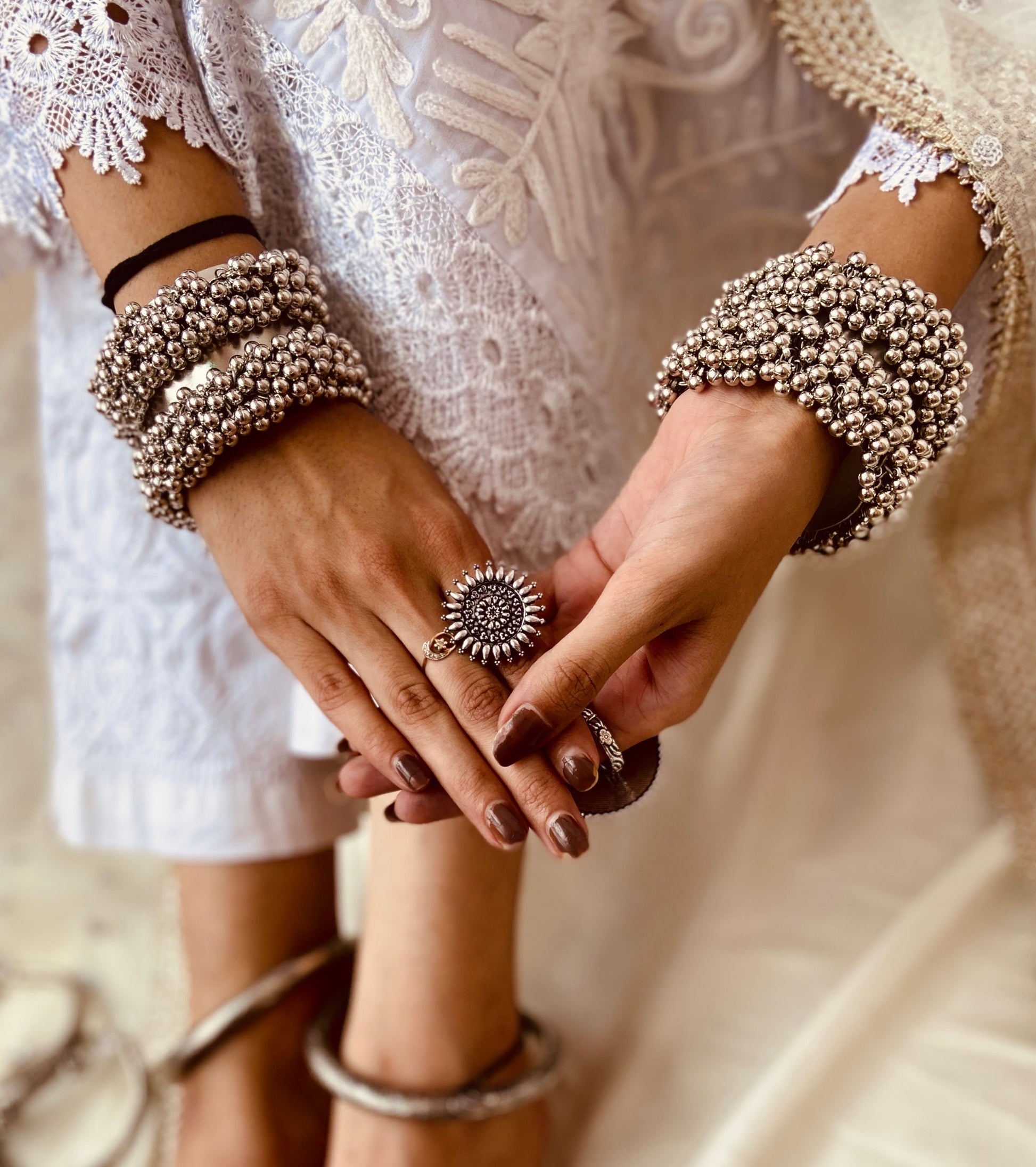 Timeless Silver Ghungroo Kada Bangle