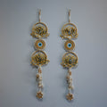Yellow Evil Eye & Mirror Lotus Hanging Decoration