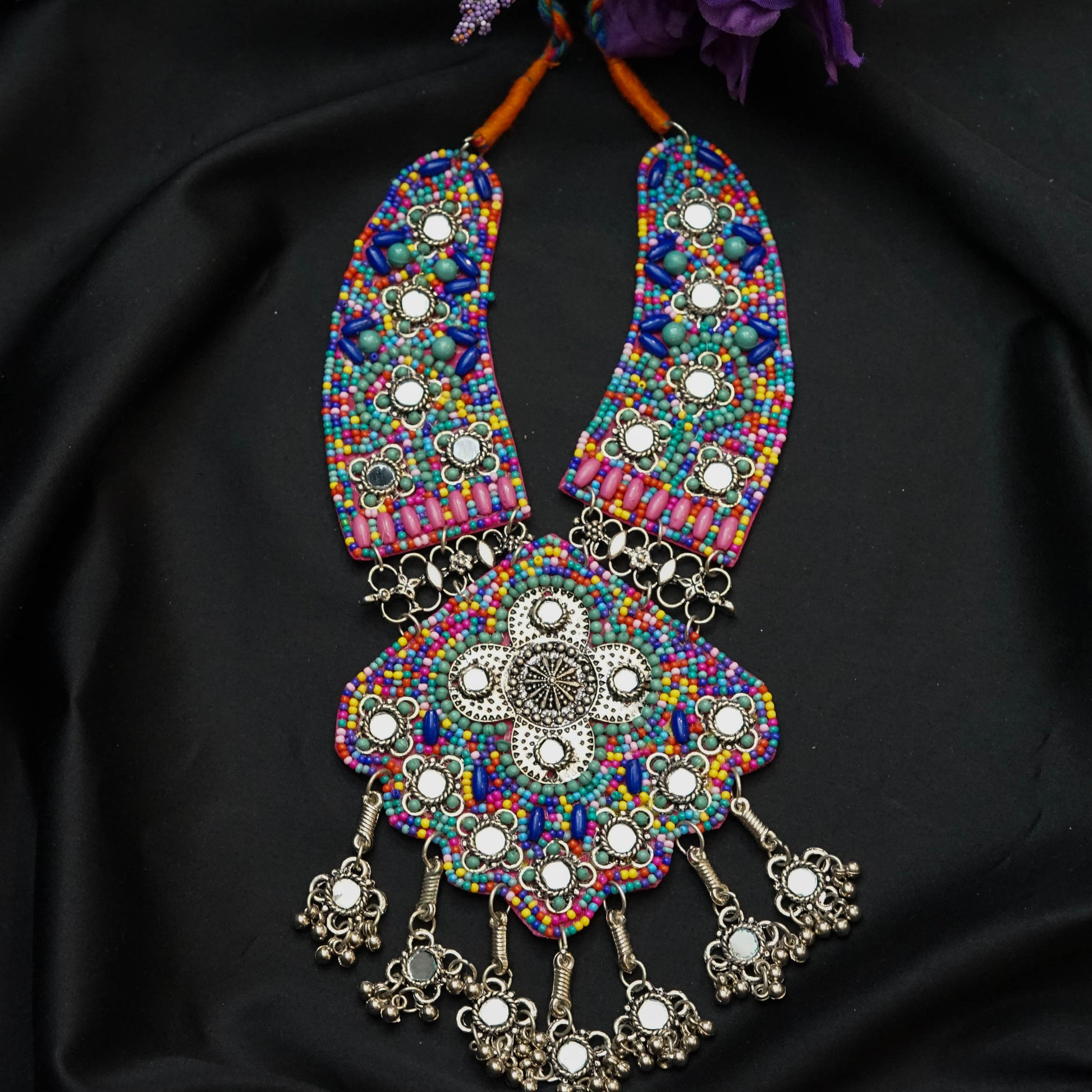 Multicoloured Silver Plated Necklace