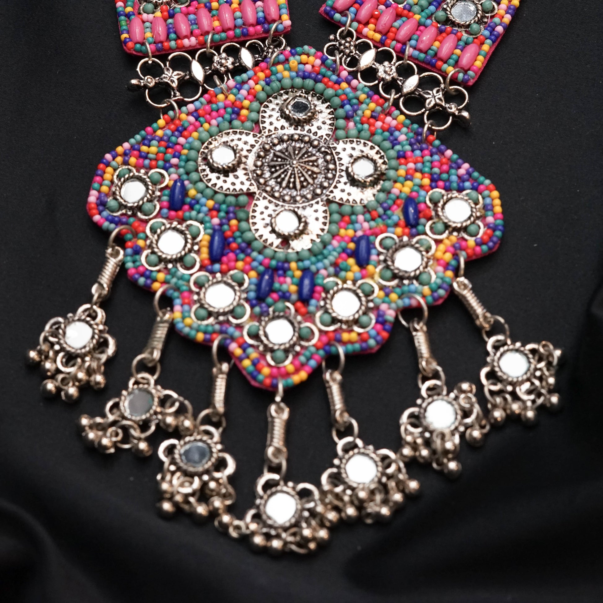 Multicoloured Silver Plated Necklace