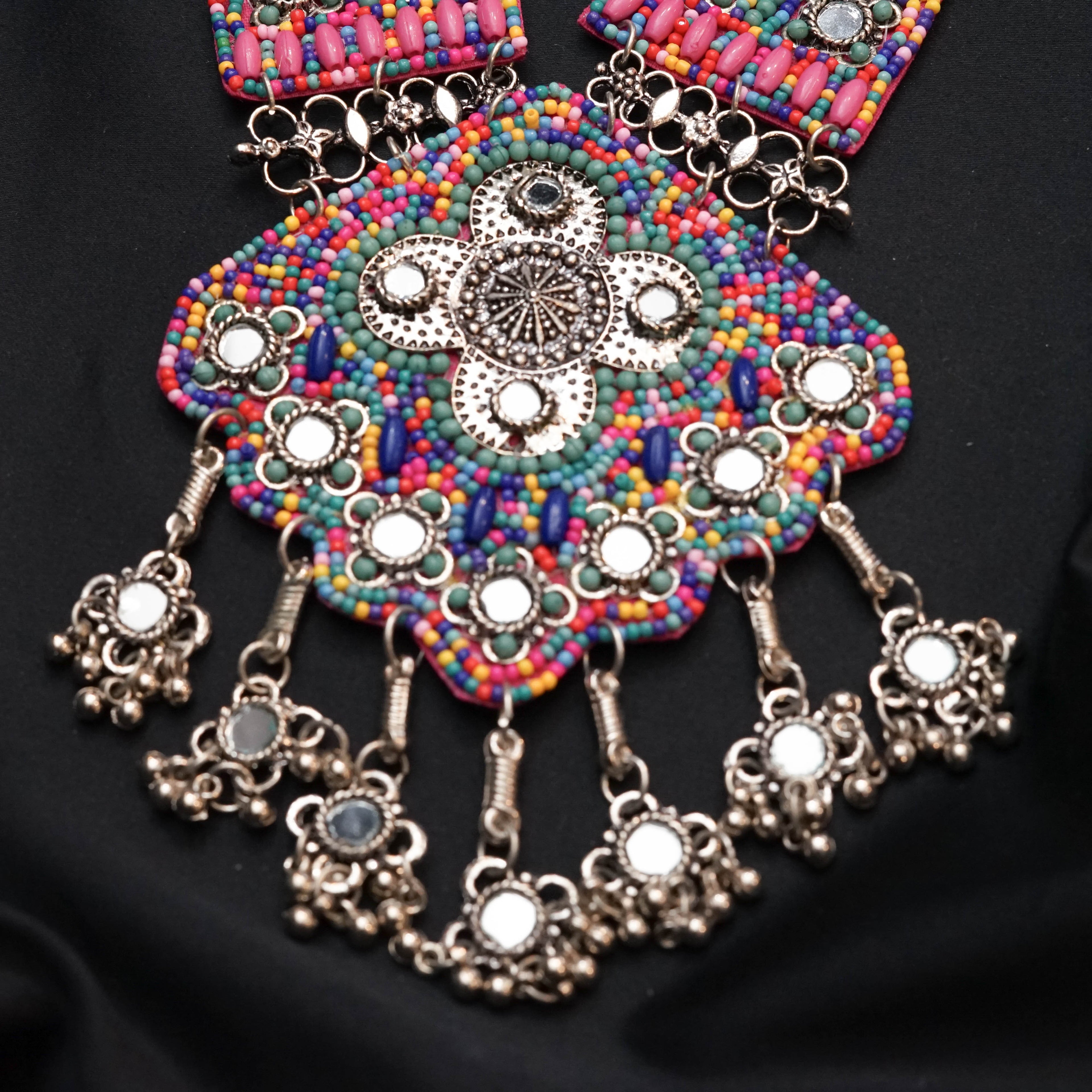Multicoloured Silver Plated Necklace