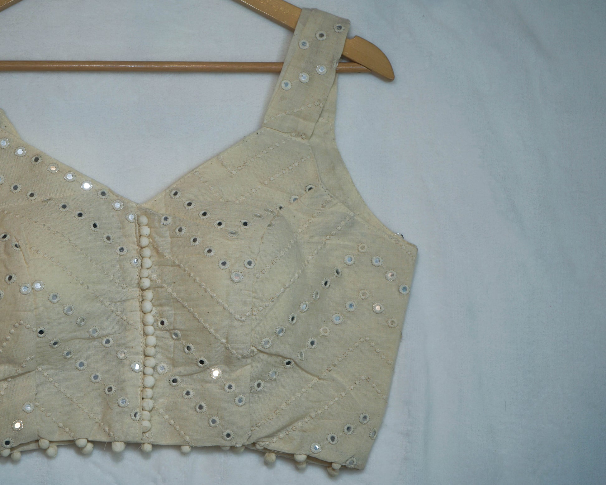 White Lucknowi Embroidered Blouse