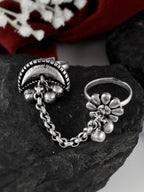 Chandraa Silver Chain Dual Ring