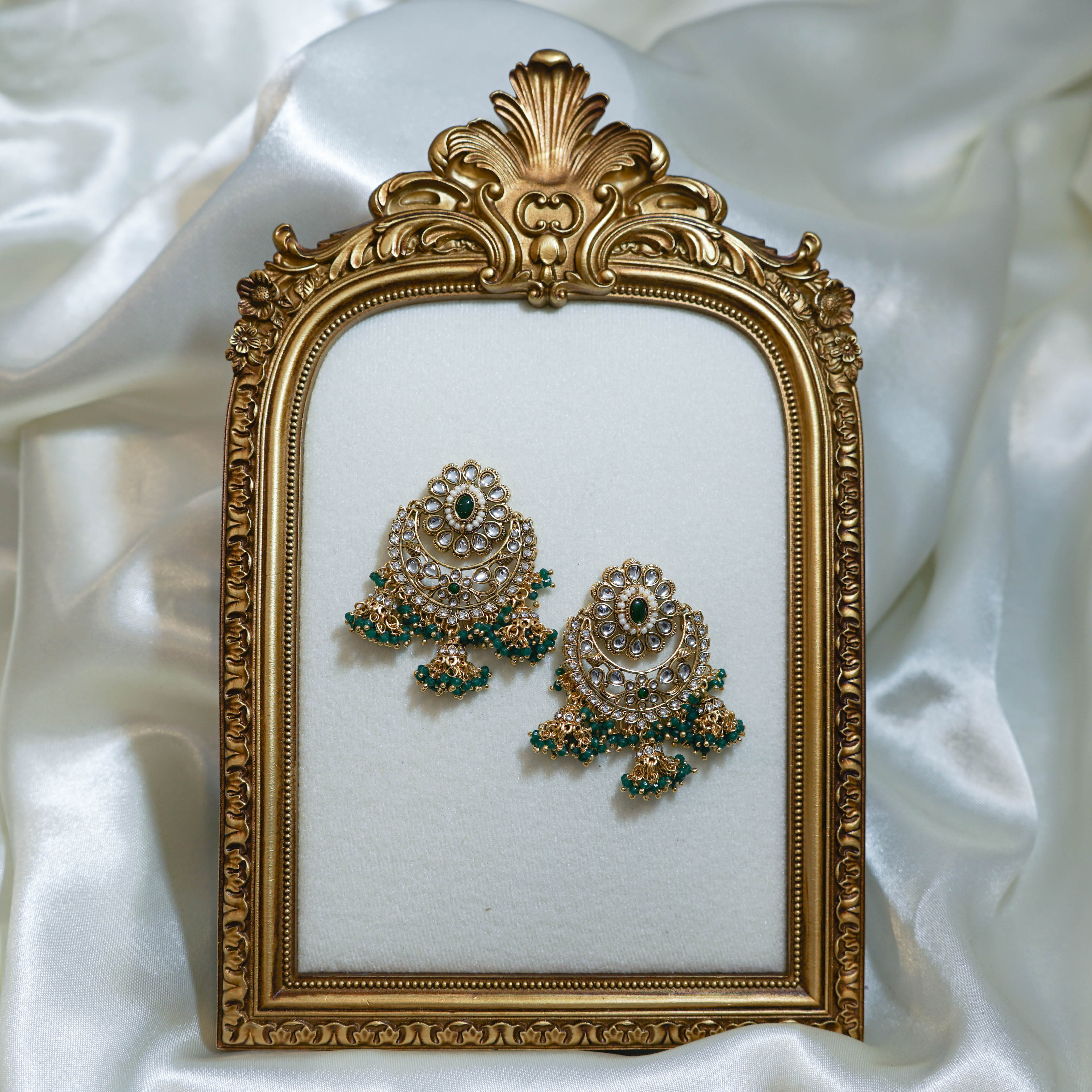Flower Jhumka Tikka & Earrings Set
