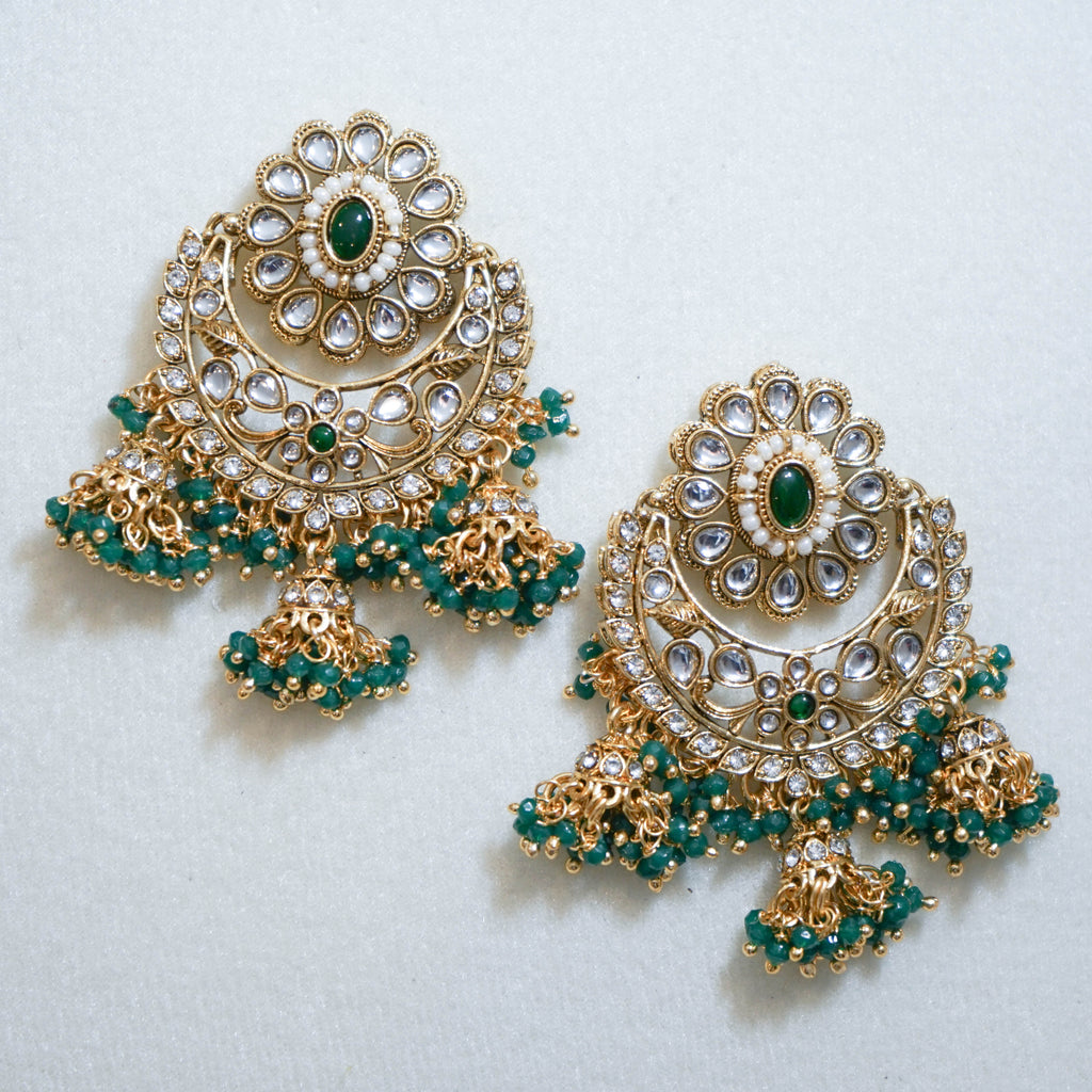 Flower Jhumka Tikka & Earrings Set