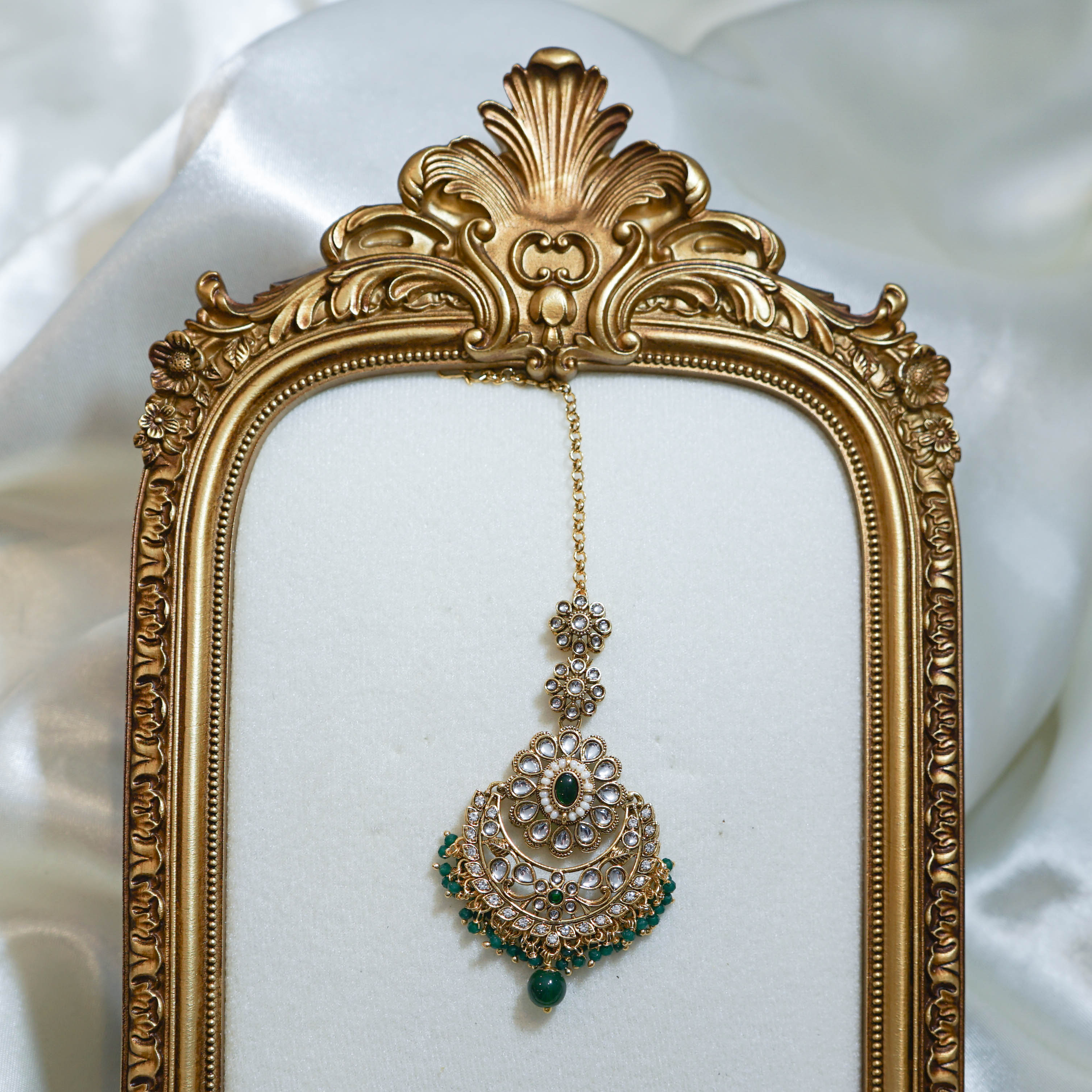 Flower Jhumka Tikka & Earrings Set