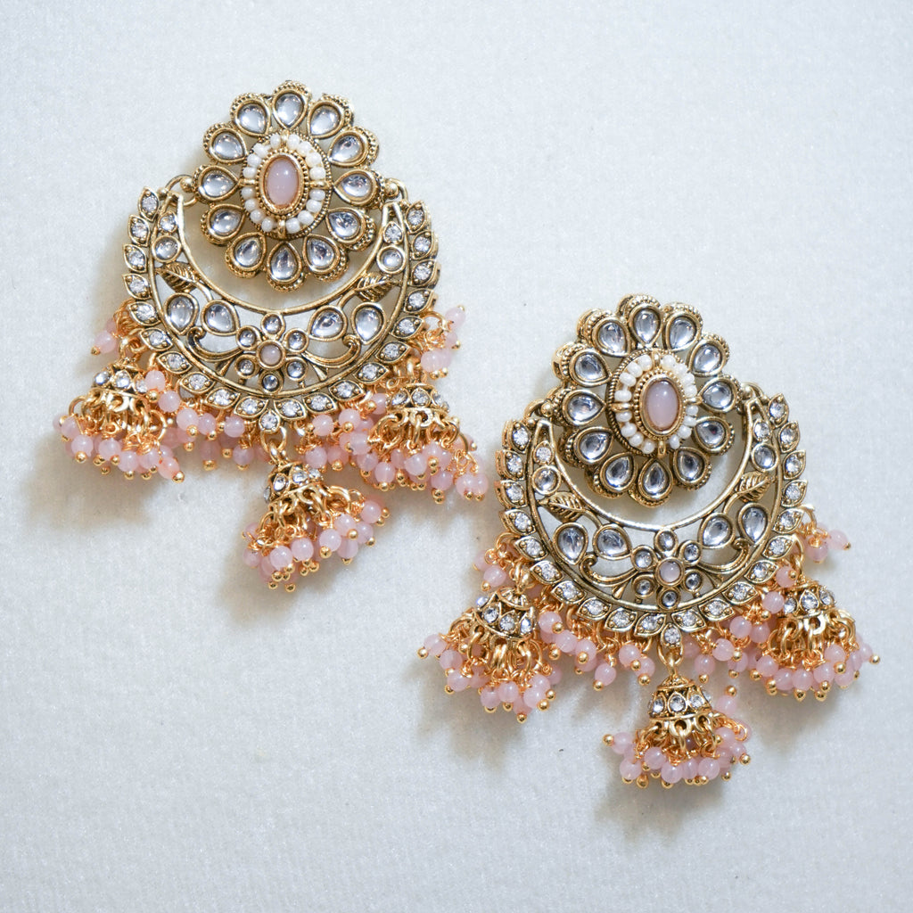 Flower Jhumka Tikka & Earrings Set
