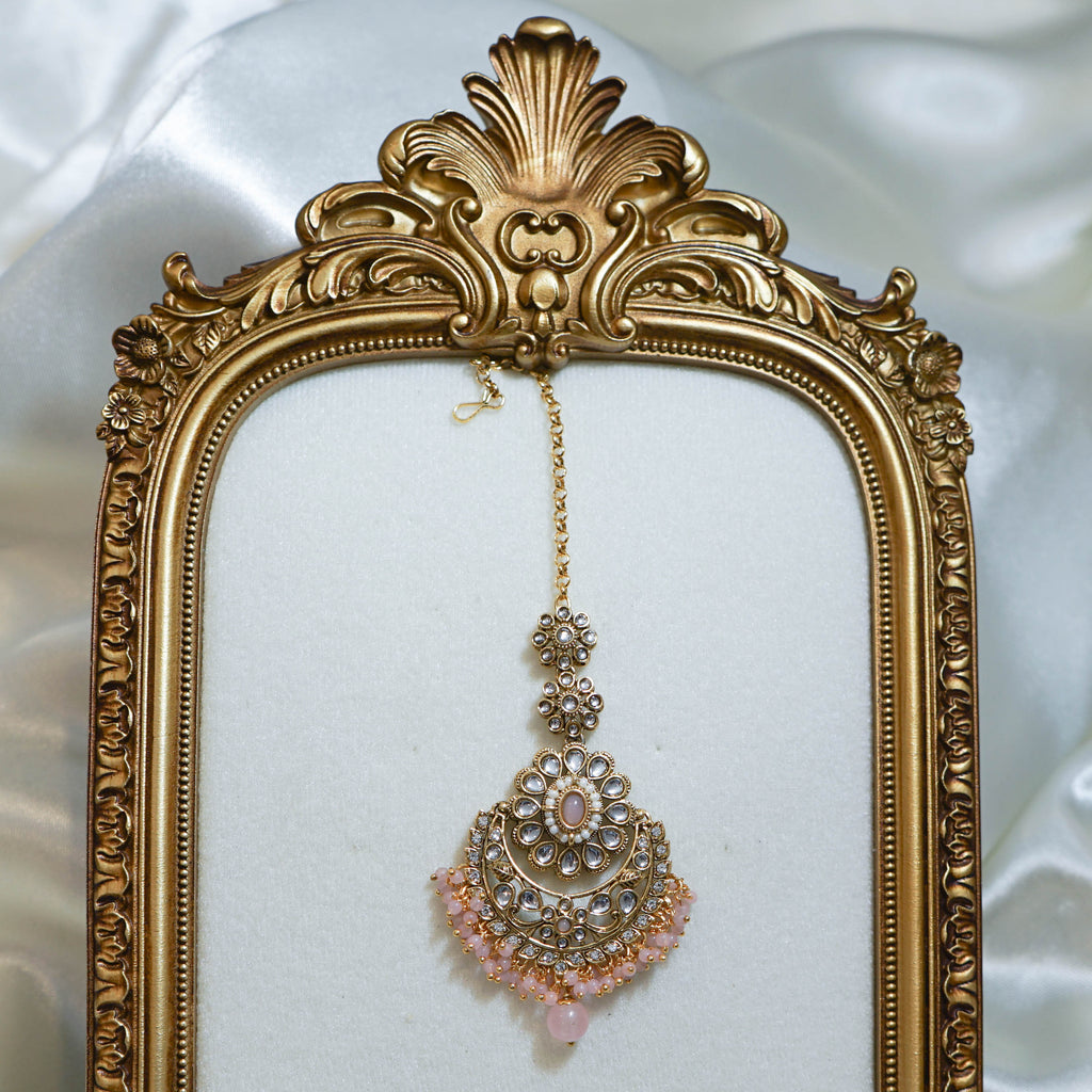 Flower Jhumka Tikka & Earrings Set