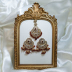 Flower Jhumka Tikka & Earrings Set