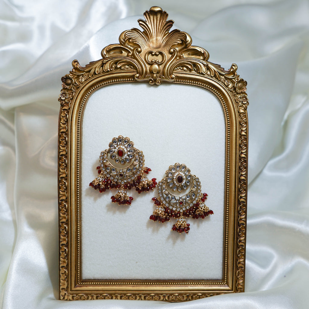 Flower Jhumka Tikka & Earrings Set