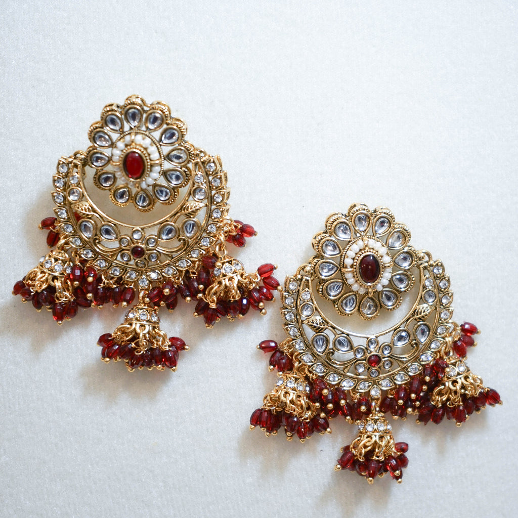 Flower Jhumka Tikka & Earrings Set