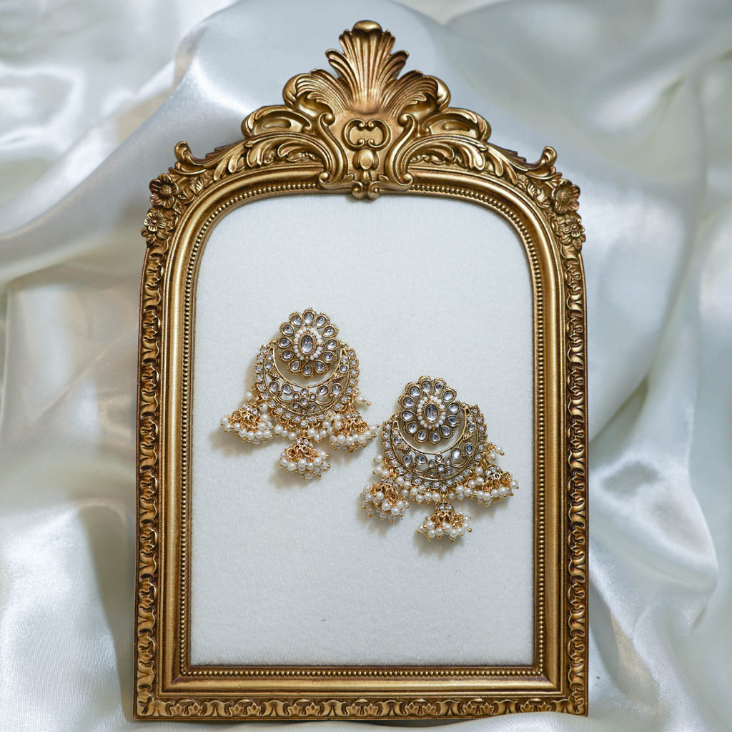 Flower Jhumka Tikka & Earrings Set
