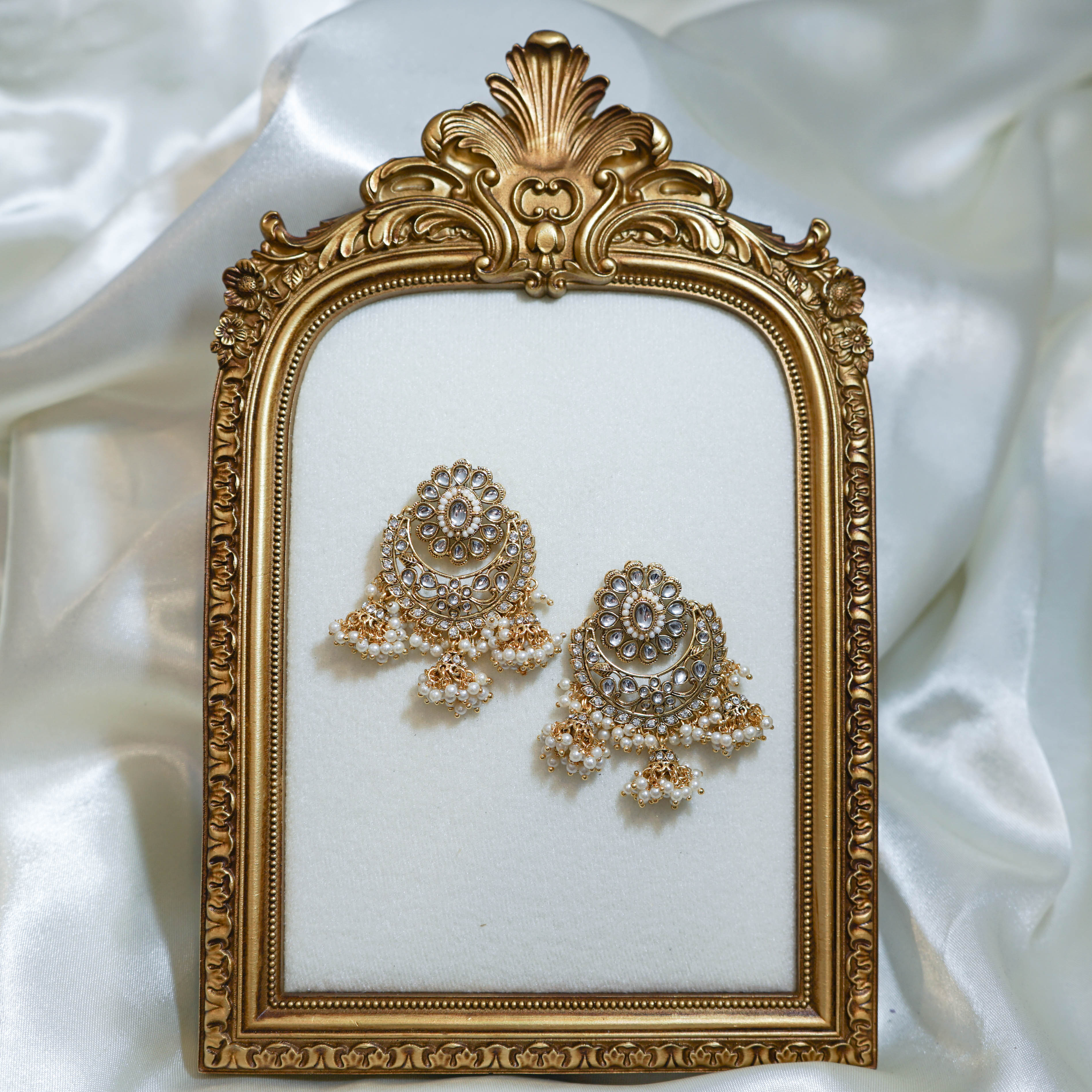 Flower Jhumka Tikka & Earrings Set