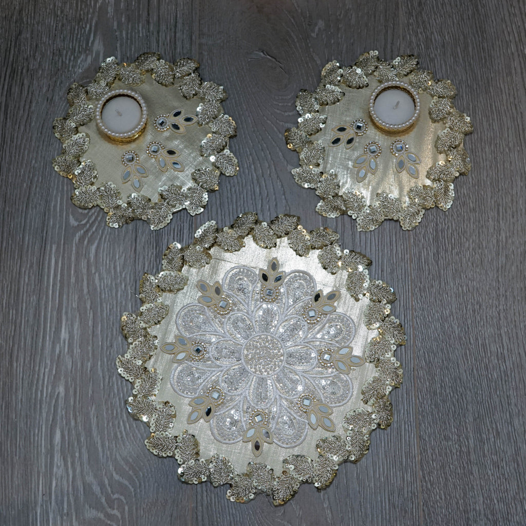 Golden Mid Size Rangoli Set