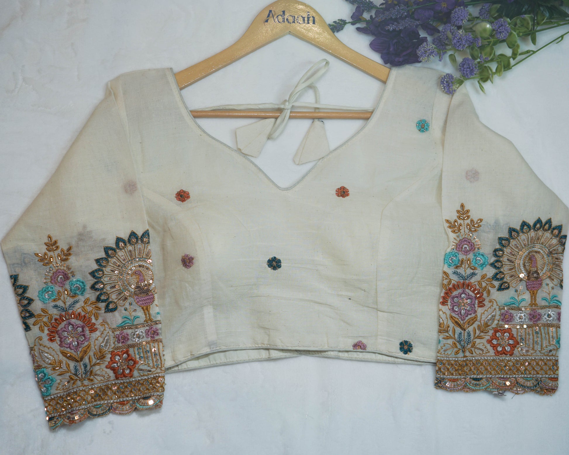 Khaadi Cotton Blouse With Handwork & Multi-Threadwork