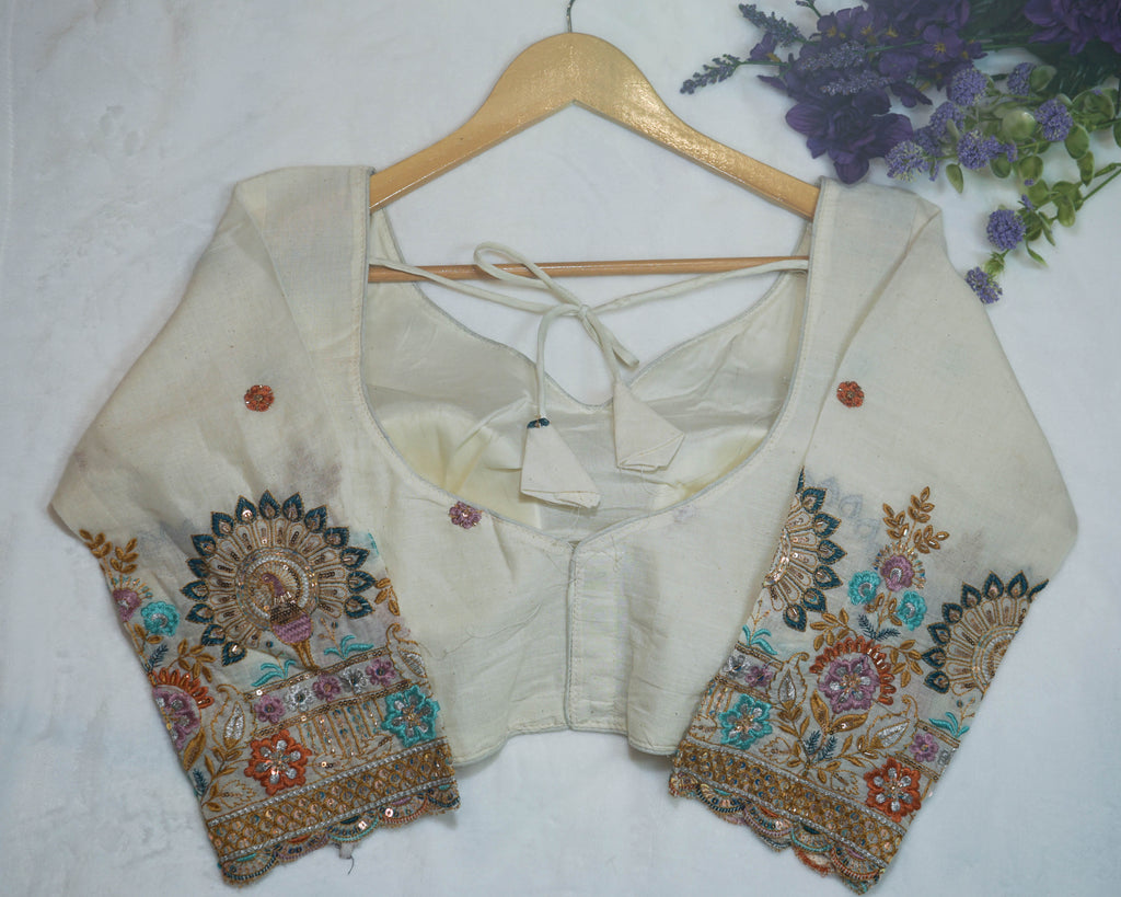 Khaadi Cotton Blouse With Handwork & Multi-Threadwork