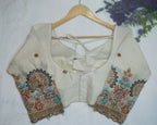 Khaadi Cotton Blouse With Handwork & Multi-Threadwork