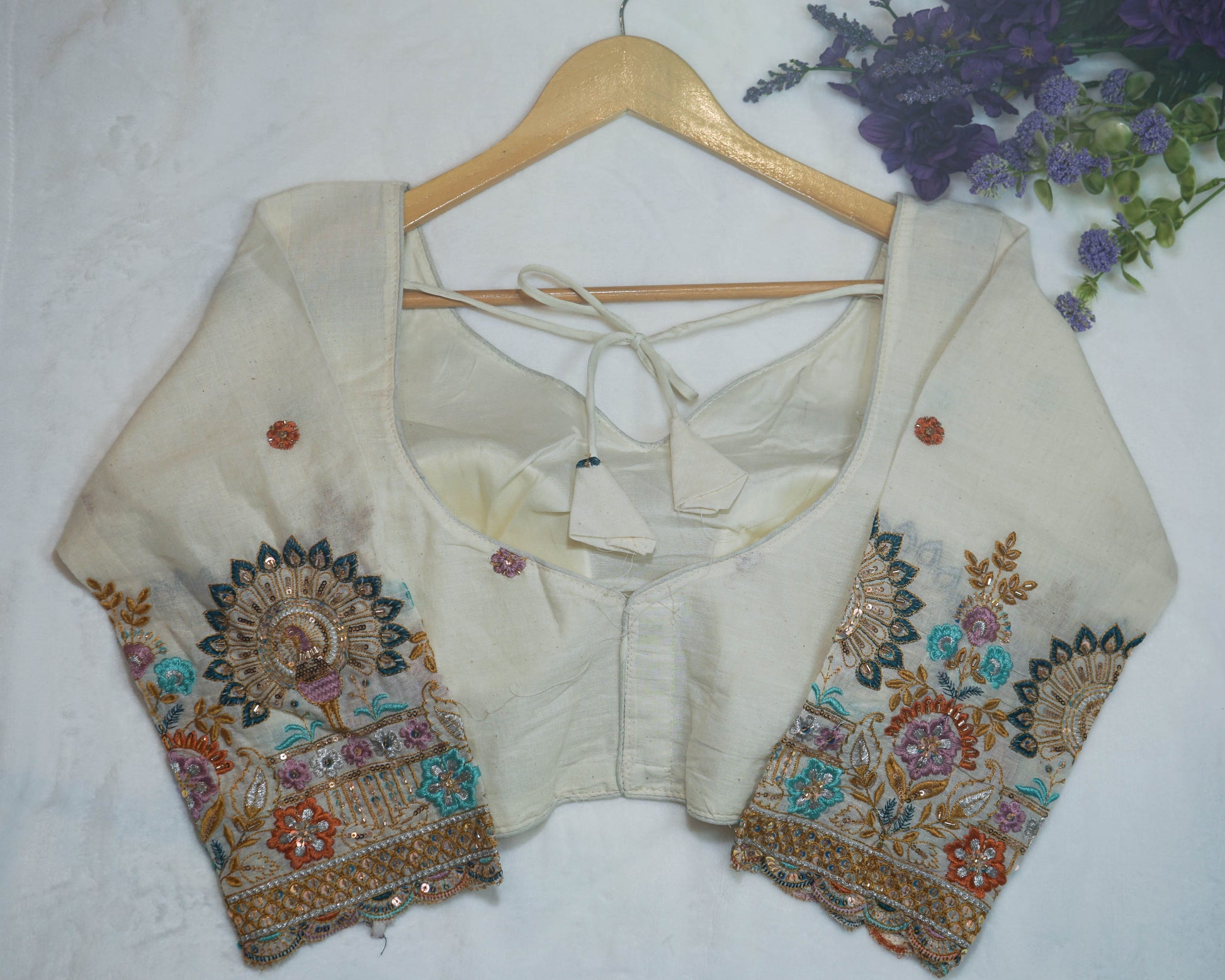 Khaadi Cotton Blouse With Handwork & Multi-Threadwork