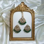 Kundan Beads Tikka & Earrings Set