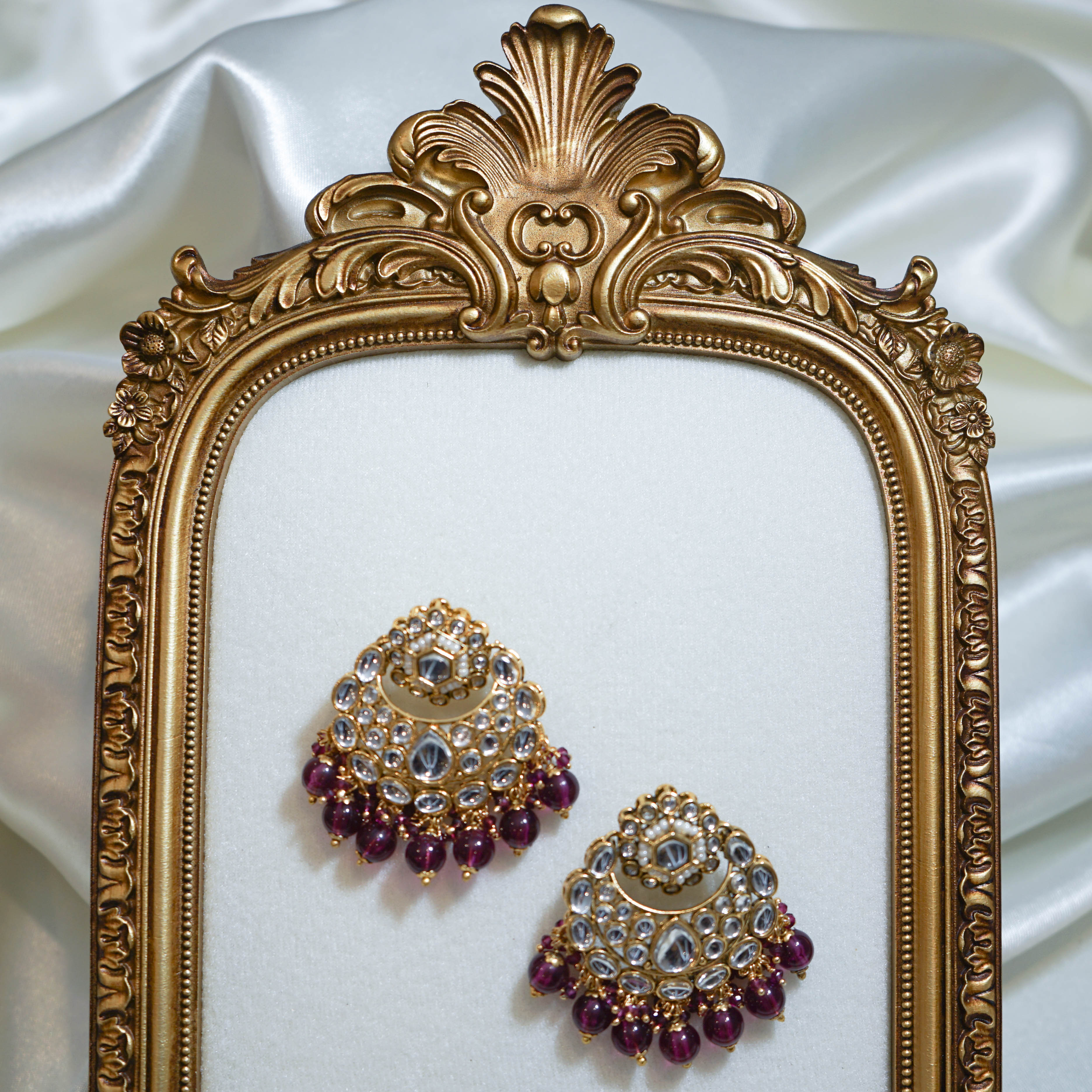 Kundan Beads Tikka & Earrings Set