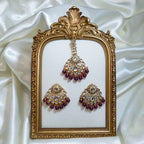 Kundan Beads Tikka & Earrings Set