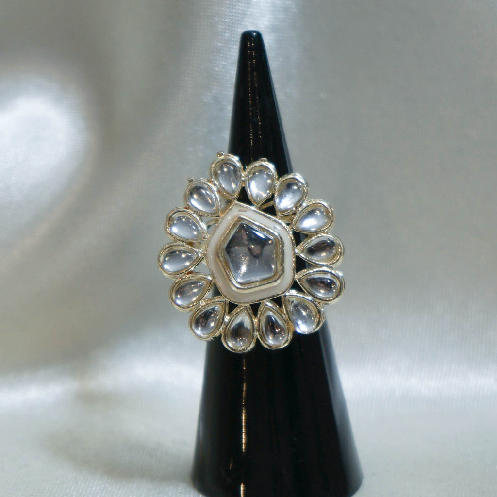 Kundan Floral Statement Ring