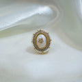 Indian Oval pearl Statement Ring
