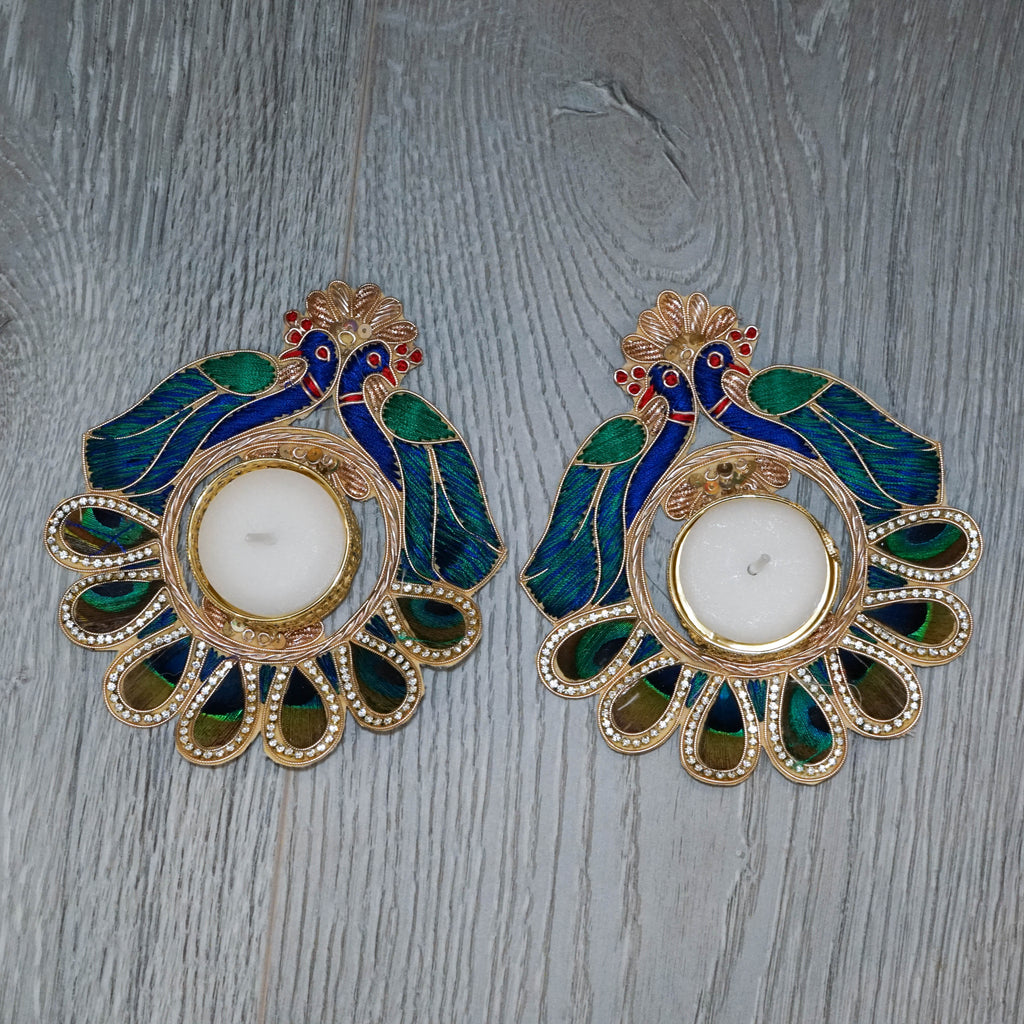 Peacock Tea Light Holders