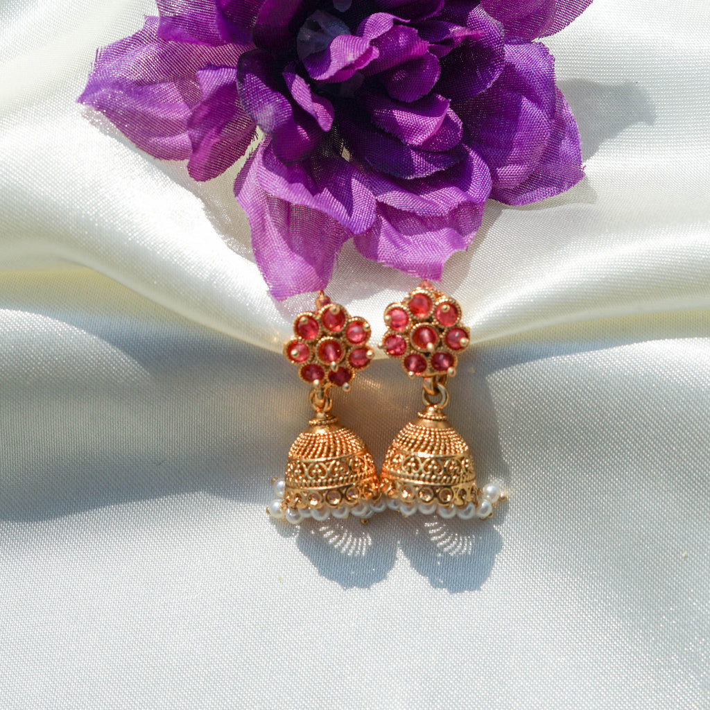 Ruby Petal Pearl Choker Set