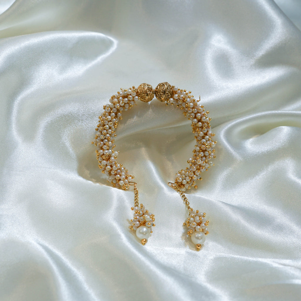 Indian Pearl Cluster with gold Bracelet