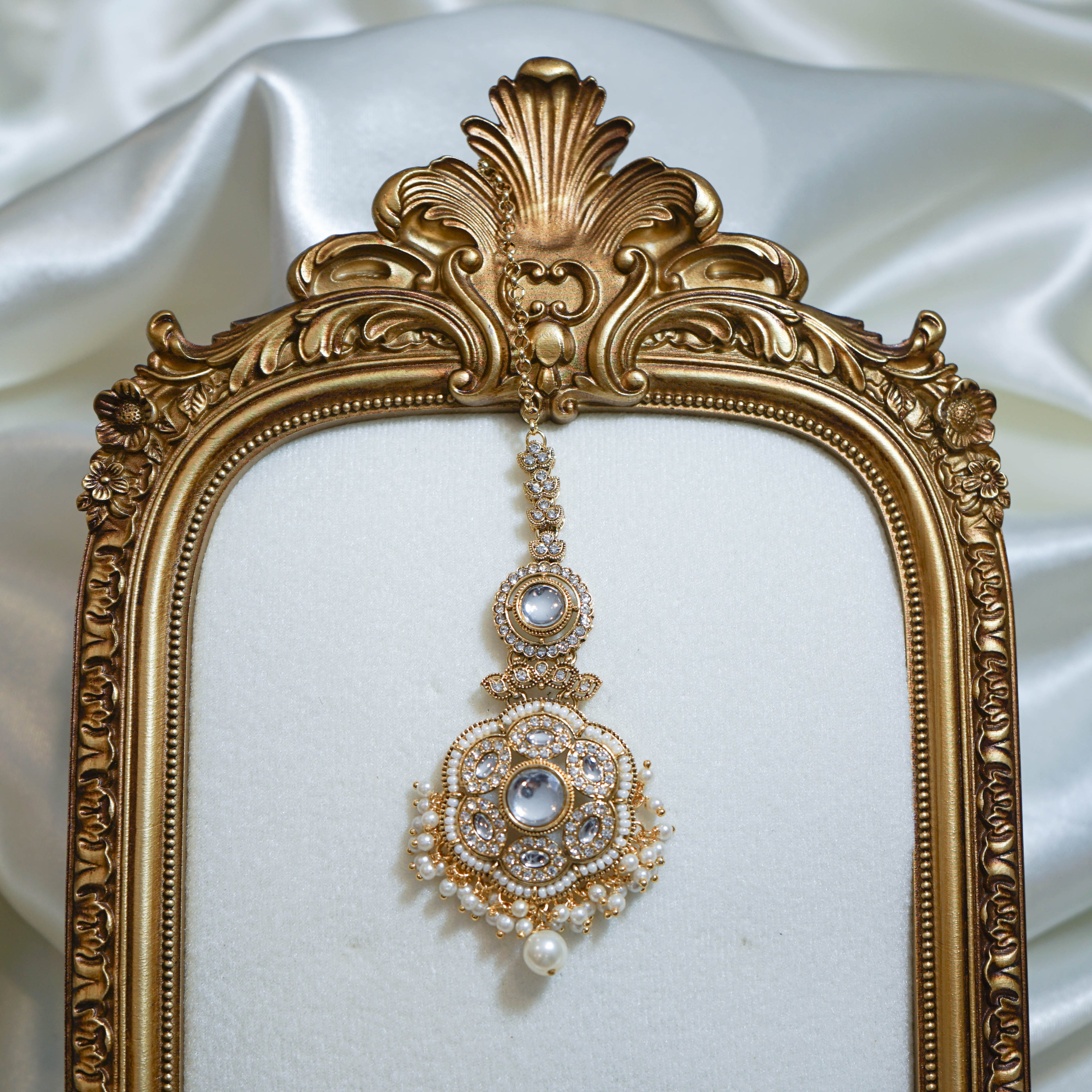 Pearl Polki Tikka & Earrings
