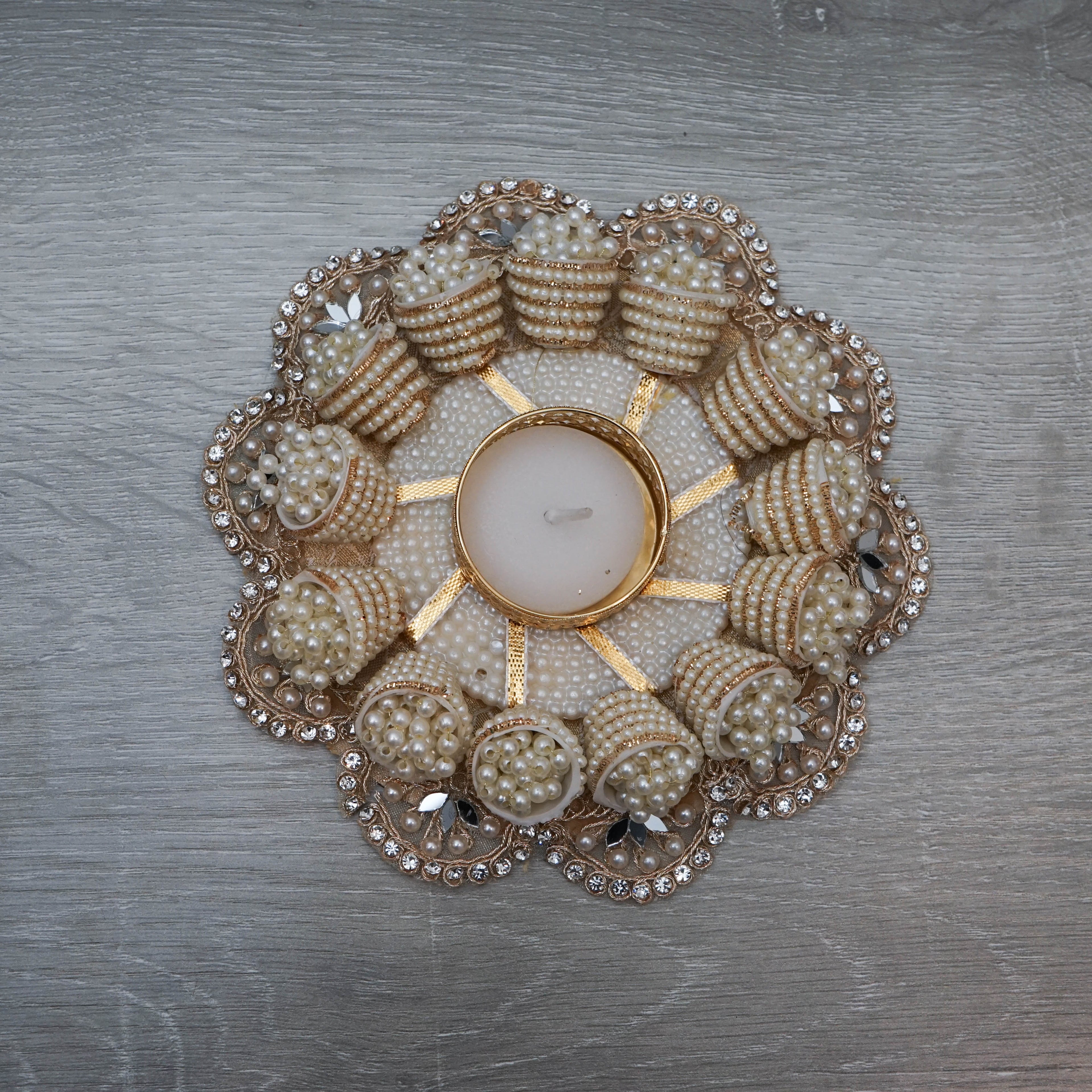Pearl Cone Tea Light Platter