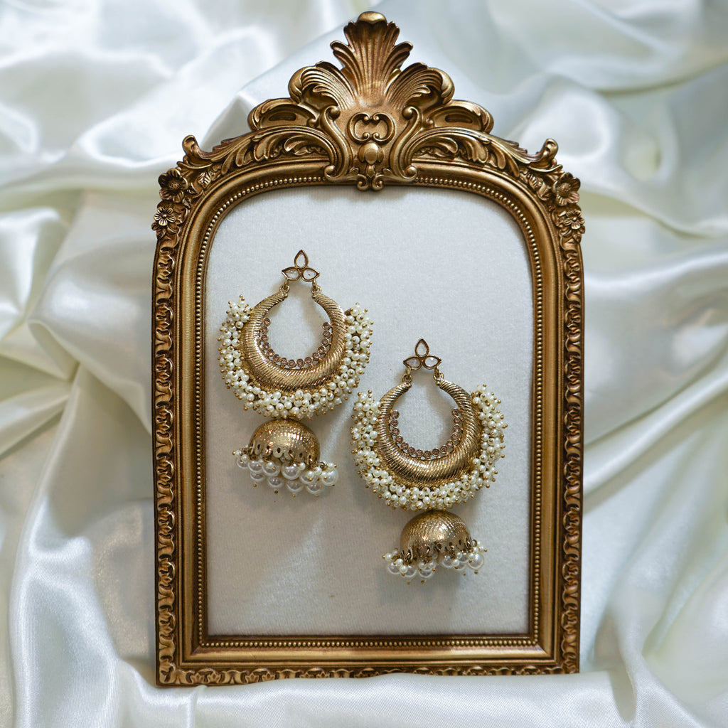 Indian Crescent Jhumka Earrings