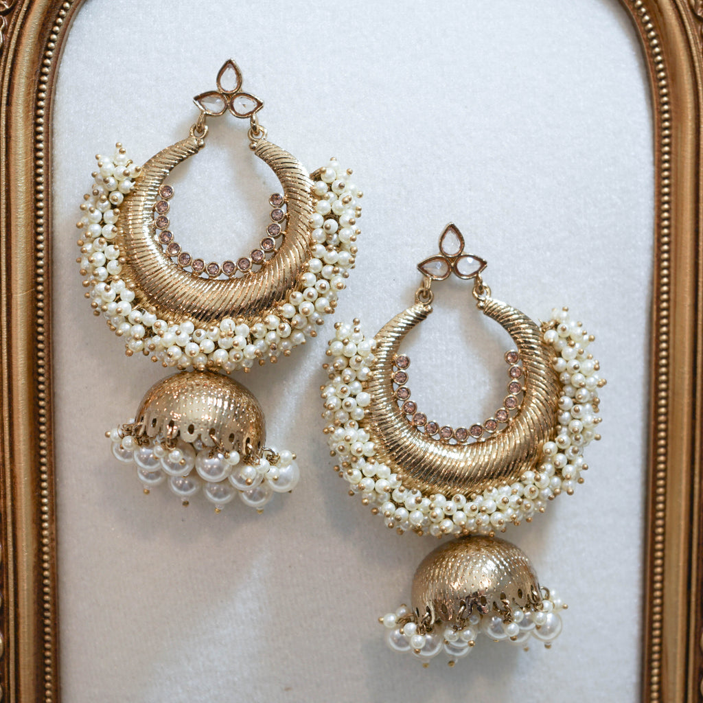 Indian Crescent Jhumka Earrings