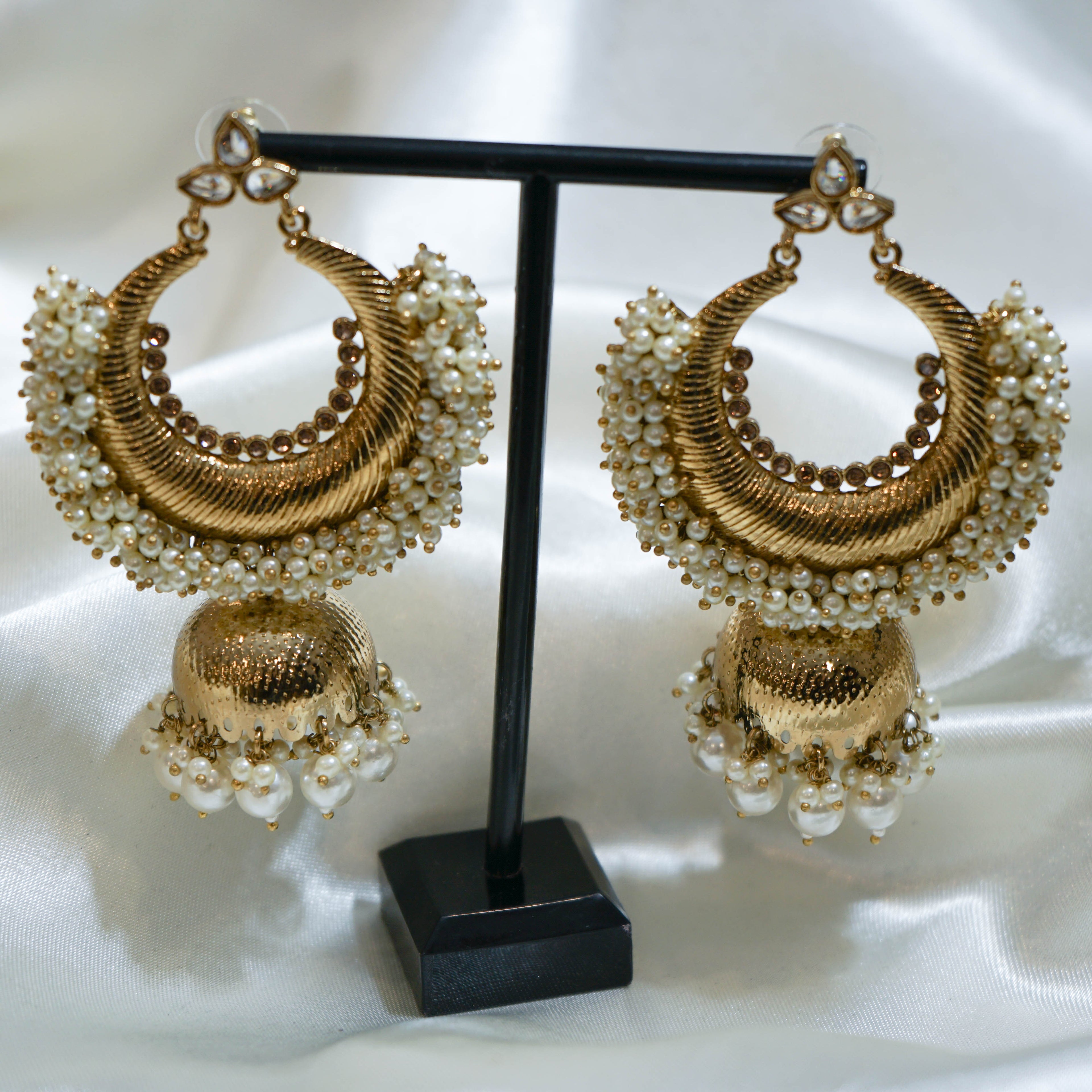 Indian Crescent Jhumka Earrings